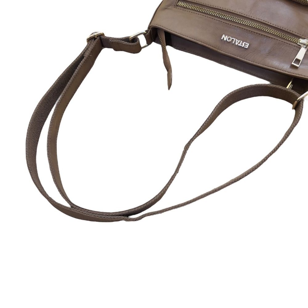 Estalon Genuine Leather Convertible Crossbody Shoulder Bag – Brown Made in India - Picture 10 of 16
